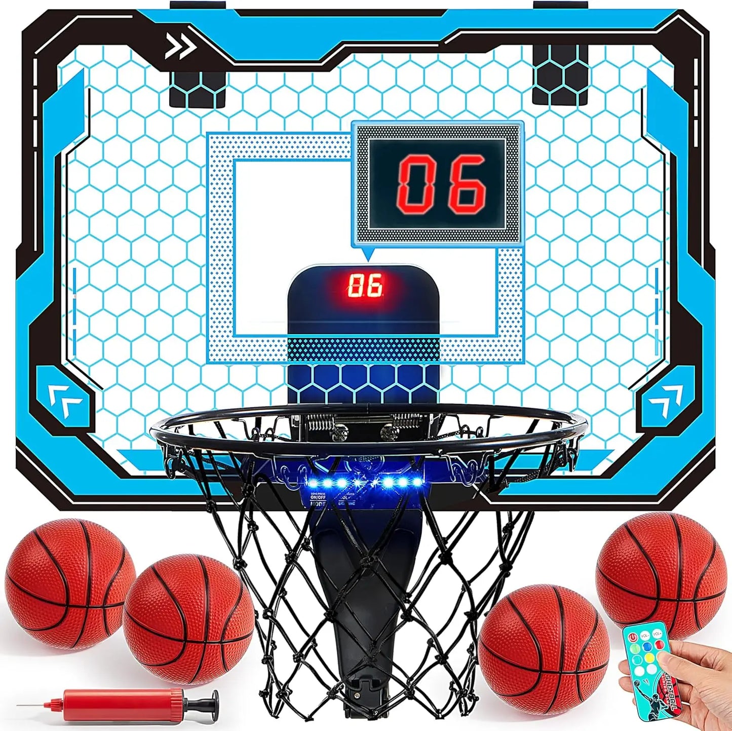 Joyfy Mini Indoor Basketball Hoop With Light Up Scoreboard