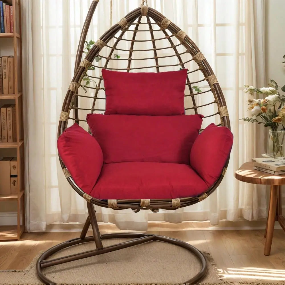 Thick Swing Chair Cushion, Soft Breathable Hammock Seat Pad, Removable Washable Hanging Egg Chair Pillow for Indoor Outdoor