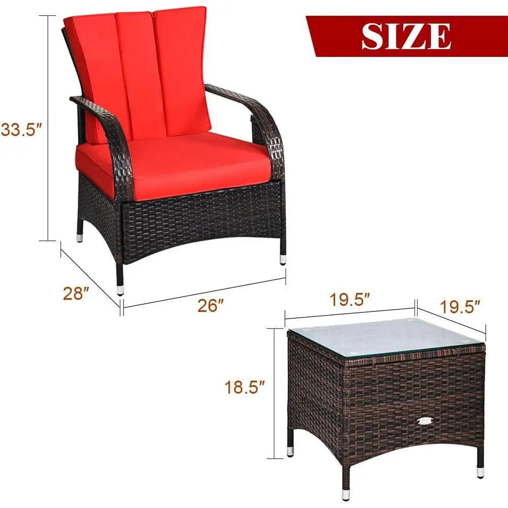 Outdoor Wicker Furniture Set With Cushions And Coffee Table