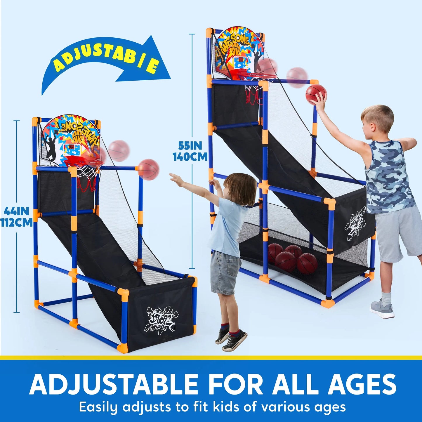 Joyfy LED Scoring Arcade Basketball Game With Adjustable Height