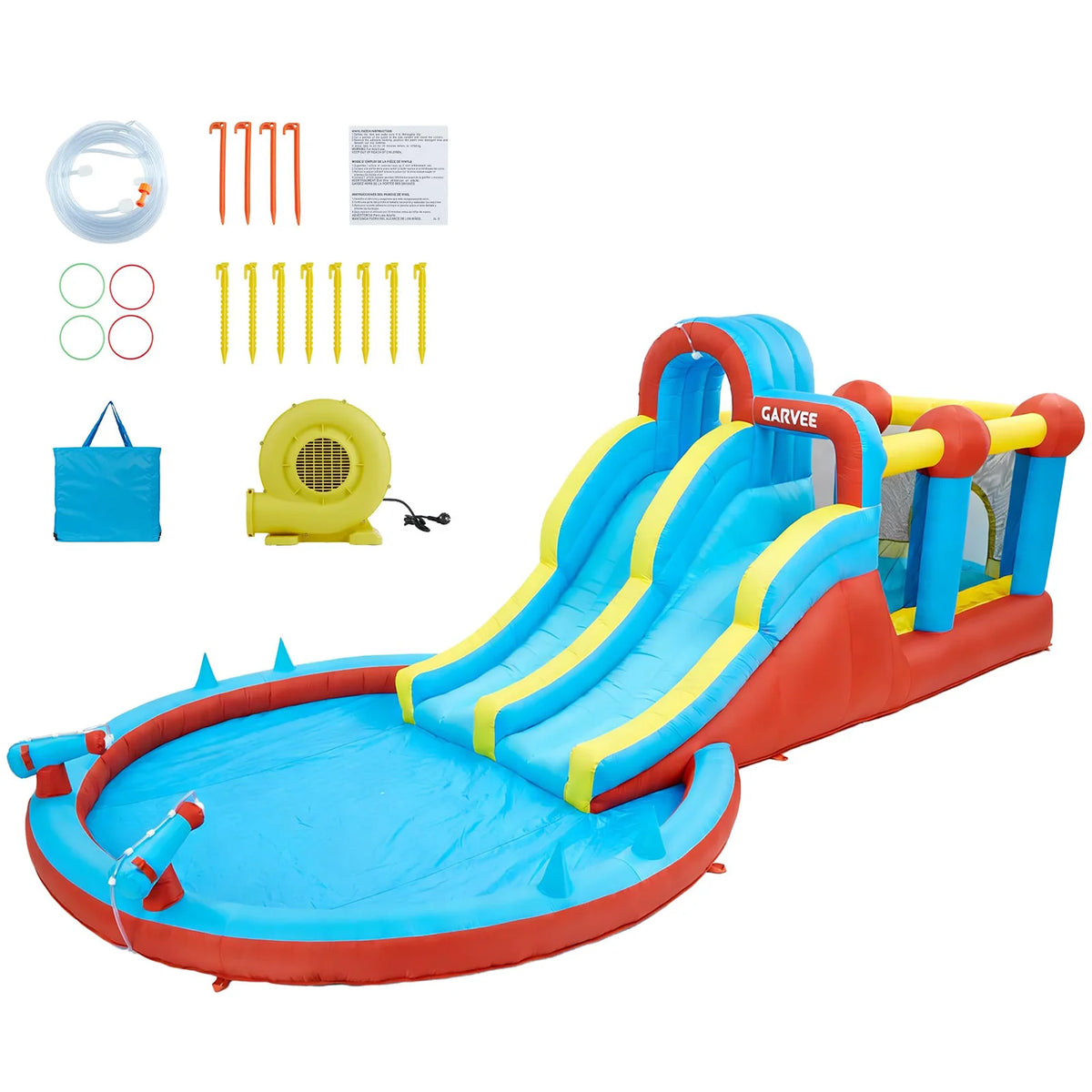 HiMiss Inflatable Water Slide And Bounce House With Blower