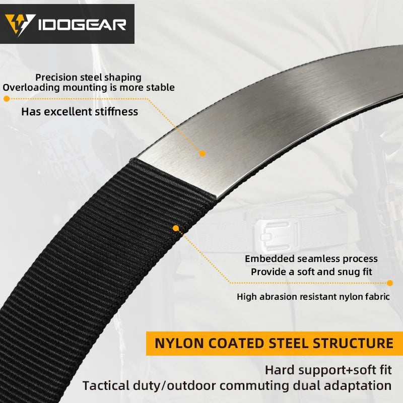 IDOGEAR 1000D Nylon Ratchet Belt No Holes Quick Release Buckle