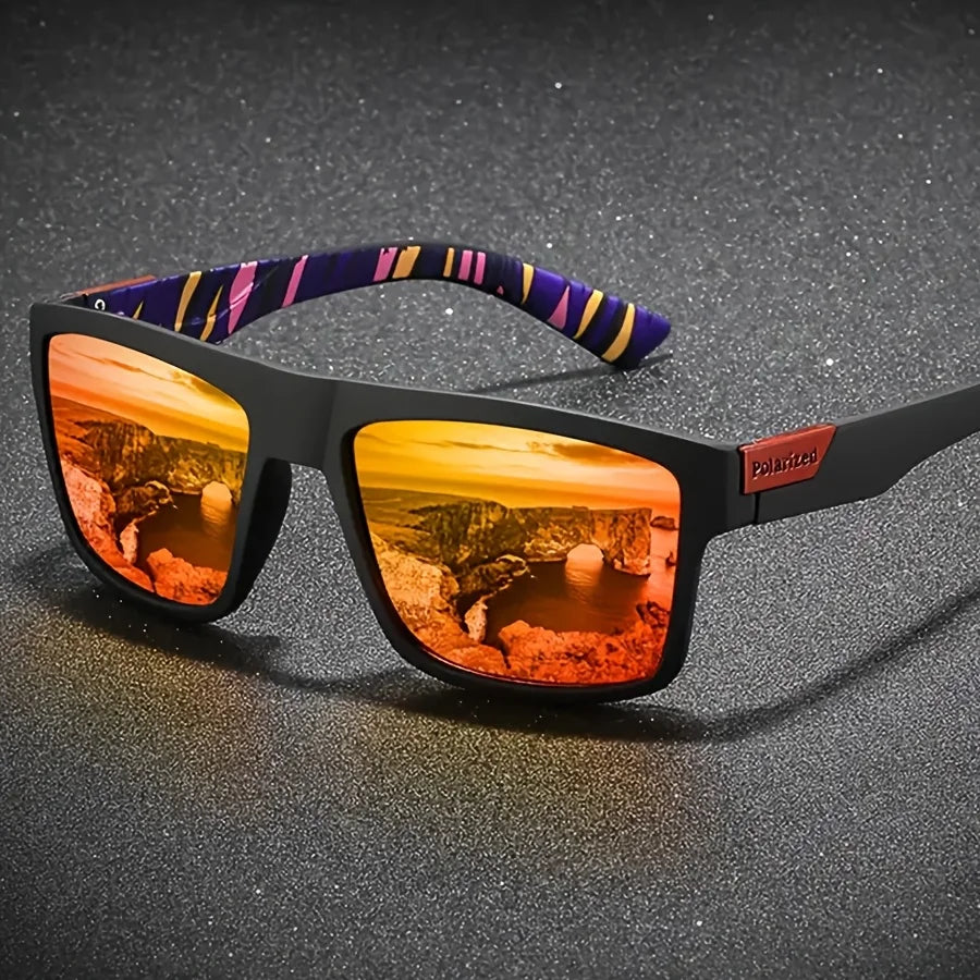 Fashion Square Frame Individual Punk Trendy Fashion Sunglasses Unisex, Suitable for Beach Vacation, Driving, Outdoor Sports, Cycling, Gifting, All Seasons, Without Battery