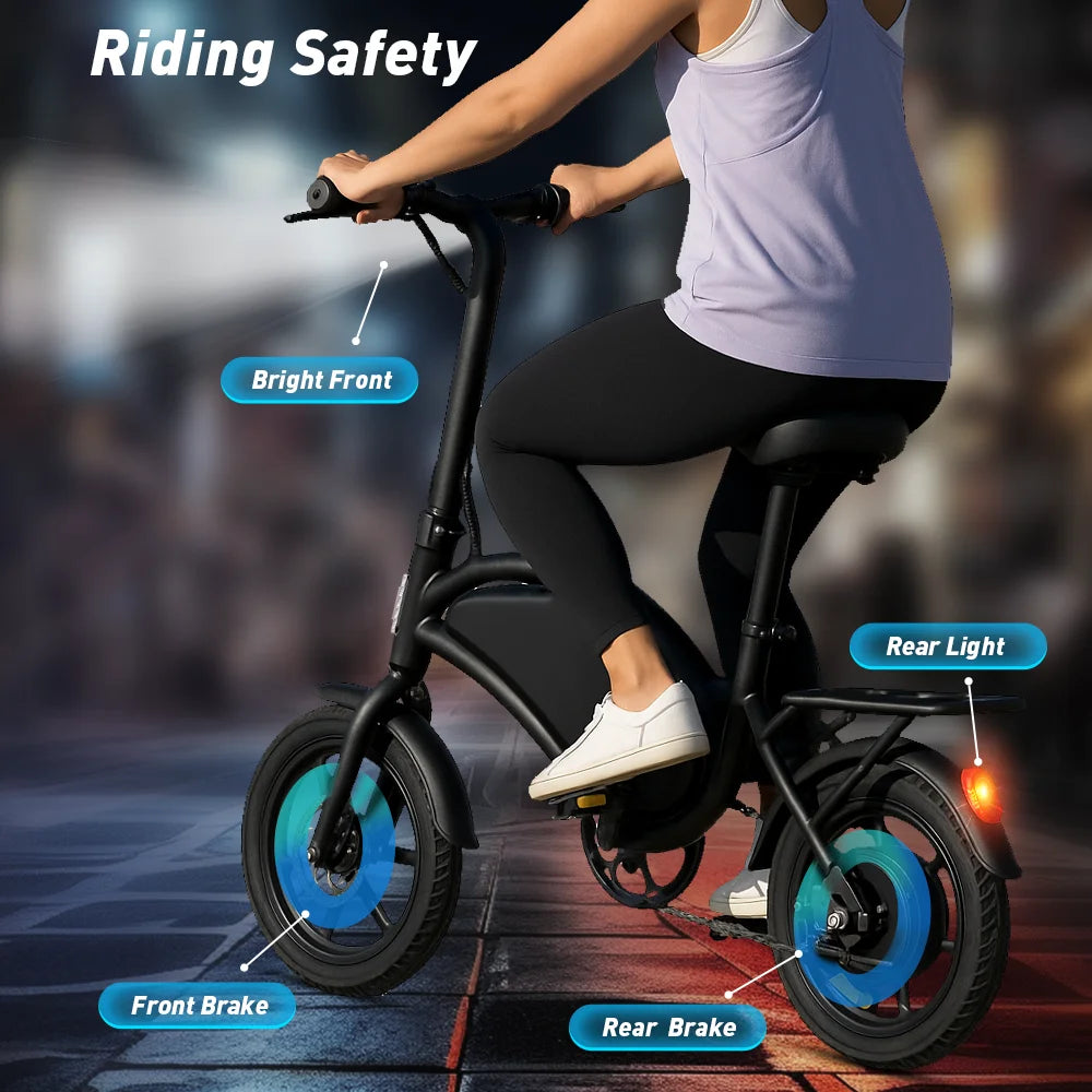 【1 Year Warranty】DYU D3F Electric Bicycle Peak 500W Motor 36V7.8AH Lithium Battery Electric Bike,20mph city E-bike UL2849