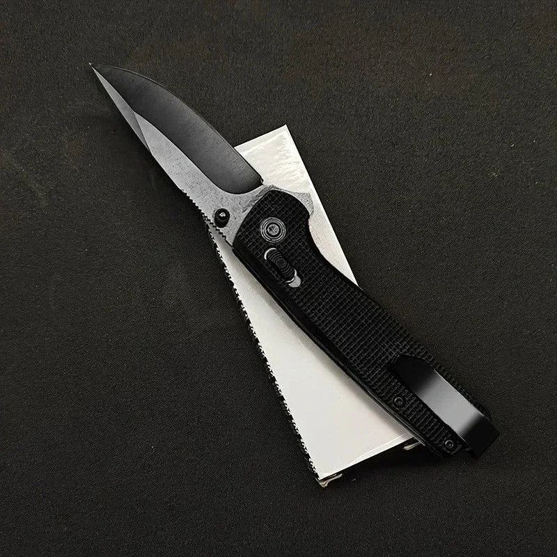 Folding Knife with Manual Lock Anti-Slip Grip Thumb Studs EDC Camping Knife Survival Outdoor Black/Olive Green/Orange Multitool