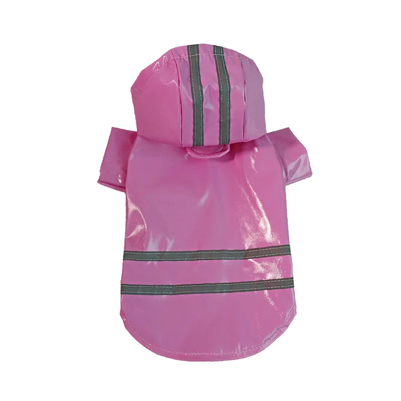 Waterproof PU Dog Raincoat With Reflective Hood For Pets