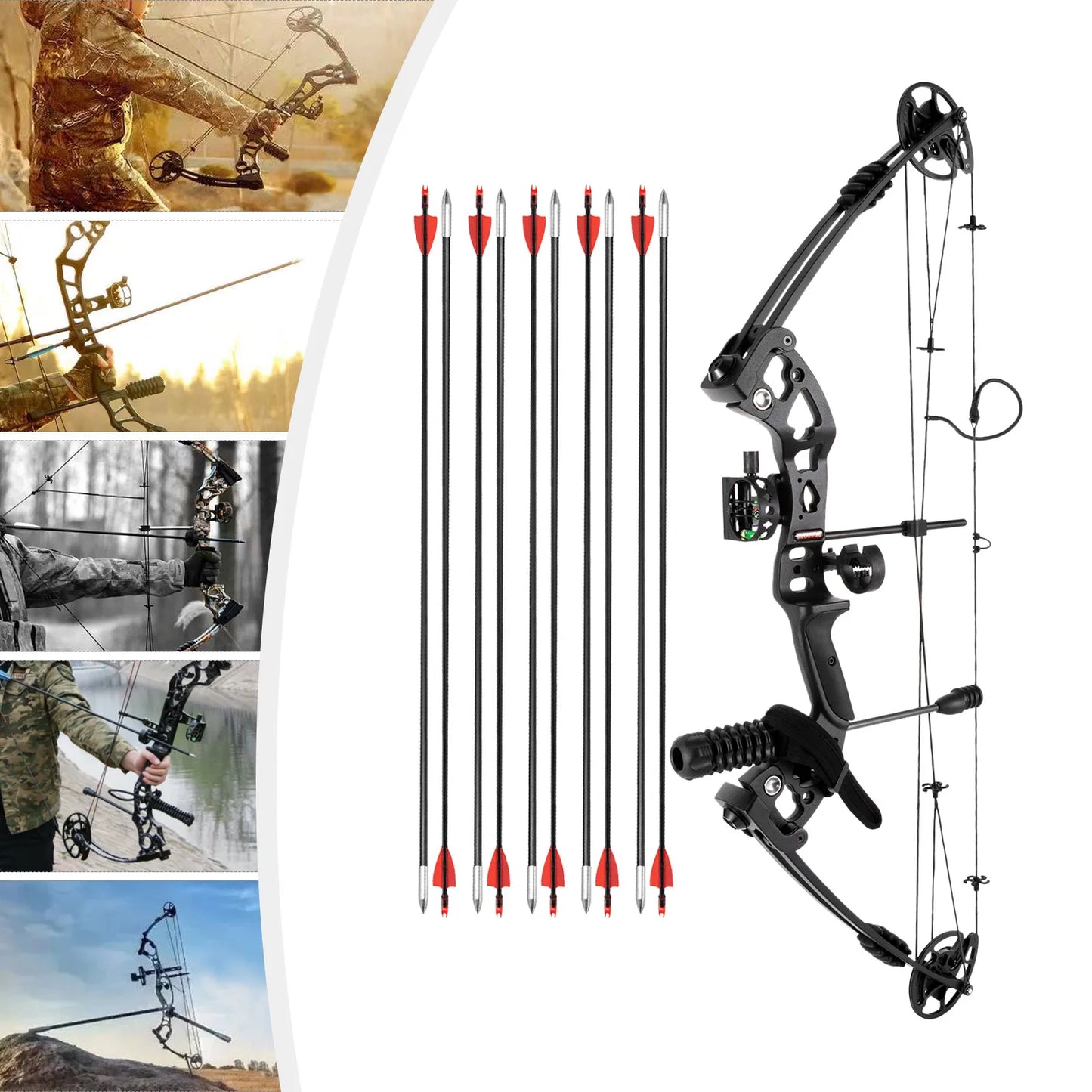 Compound Bow Archery Set Right Hand With Adjustable Draw Weight