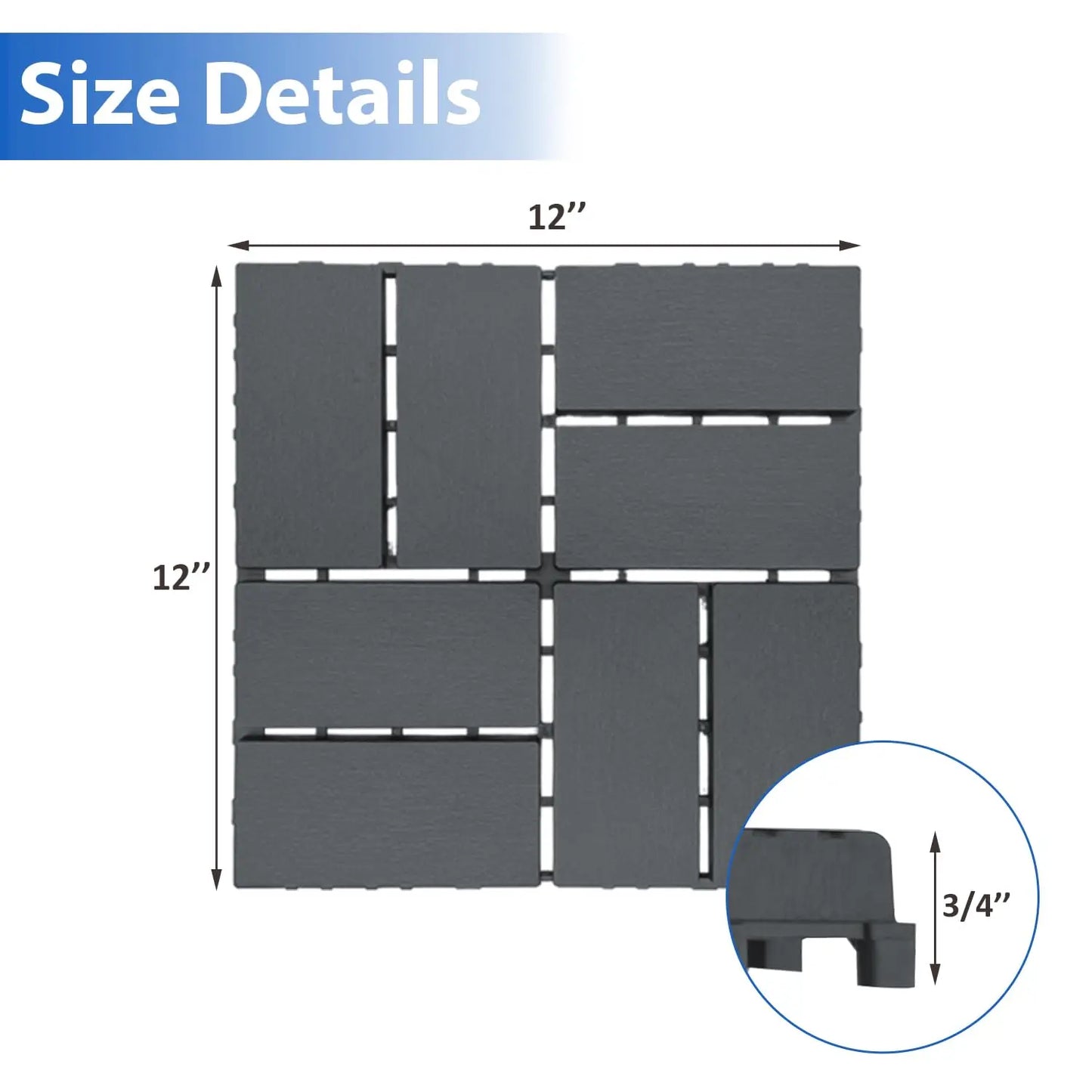 Interlocking Plastic Floor Tiles 44 Piece Pack For Garden Patio Walkway