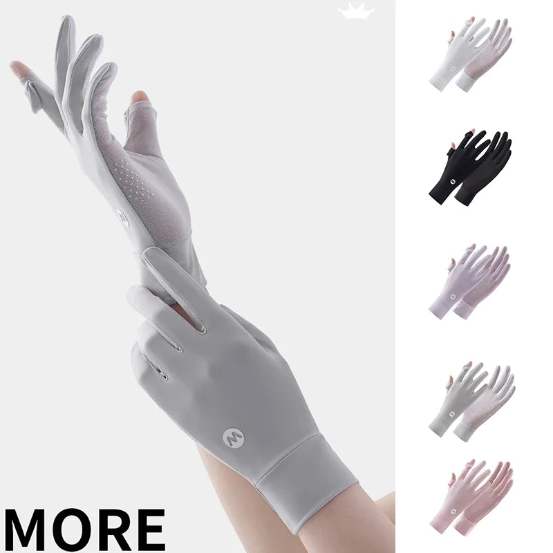 Summer Sunshade Gloves Quick Drying Touch Screen Outdoor Sports Cycling Gloves Breathable Non Slip UV Sun Protection Gloves