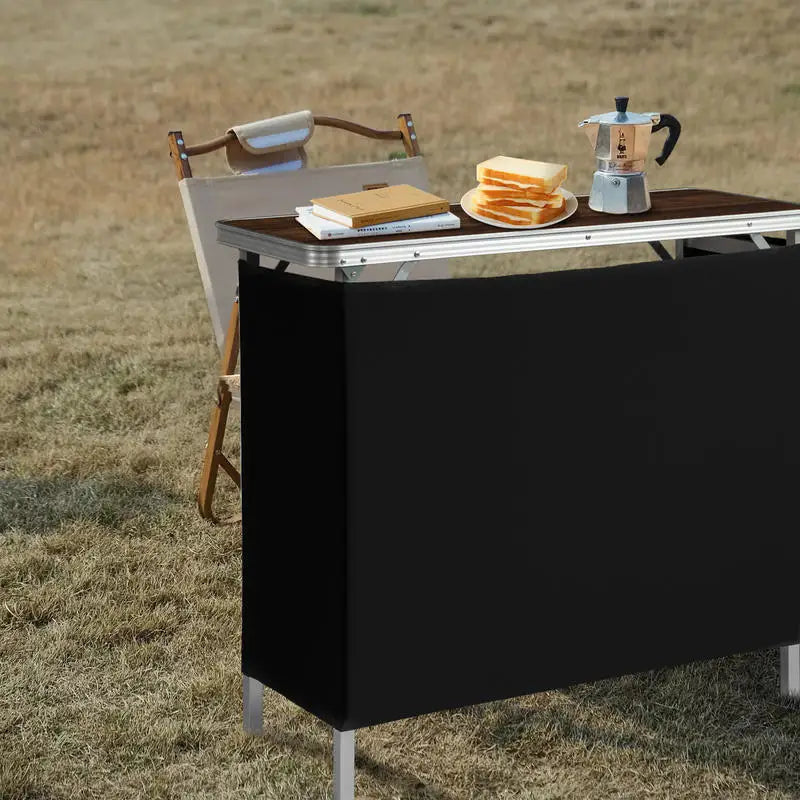 100*38*88cm Wood Grain Color 8mm Single-layer Aluminum Alloy Outdoor Folding Bar Table, 30kg Rectangular, with Black Cloth and Storage Bag