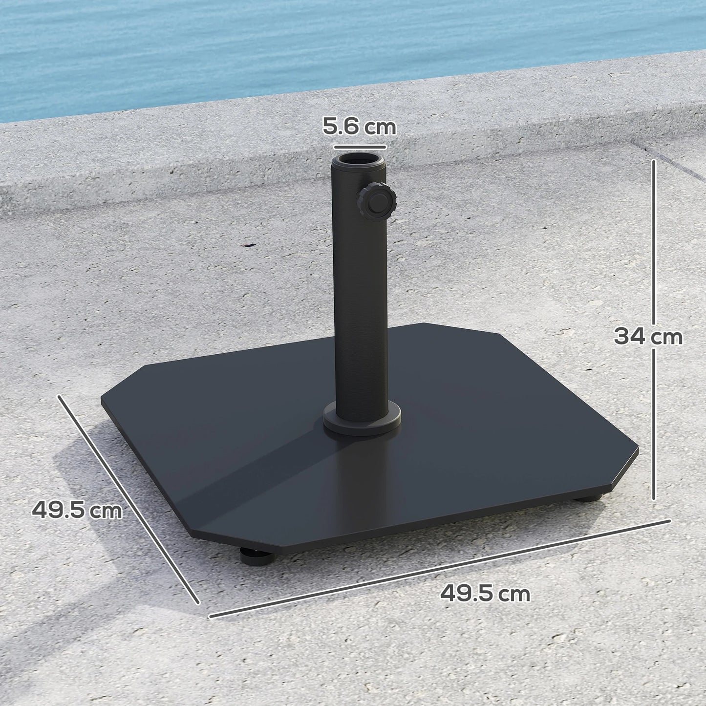 Square Umbrella Base, 41 Lbs Metal Patio Umbrella Holder, Black