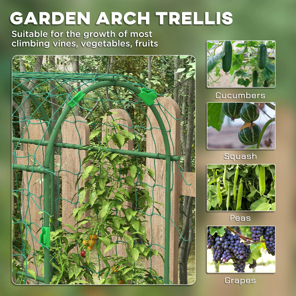 Outsunny Garden Trellis for Climbing Plants Outdoor, 72" Tall