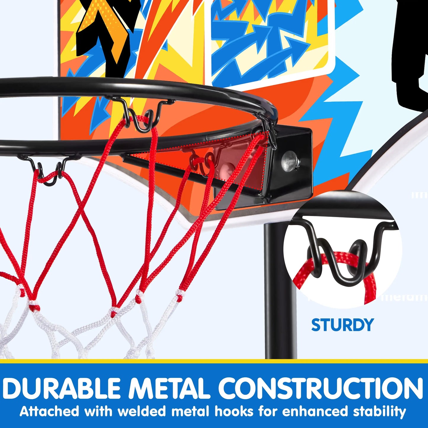 Joyfy Adjustable Kids Basketball Hoop Set For Indoor Outdoor Play