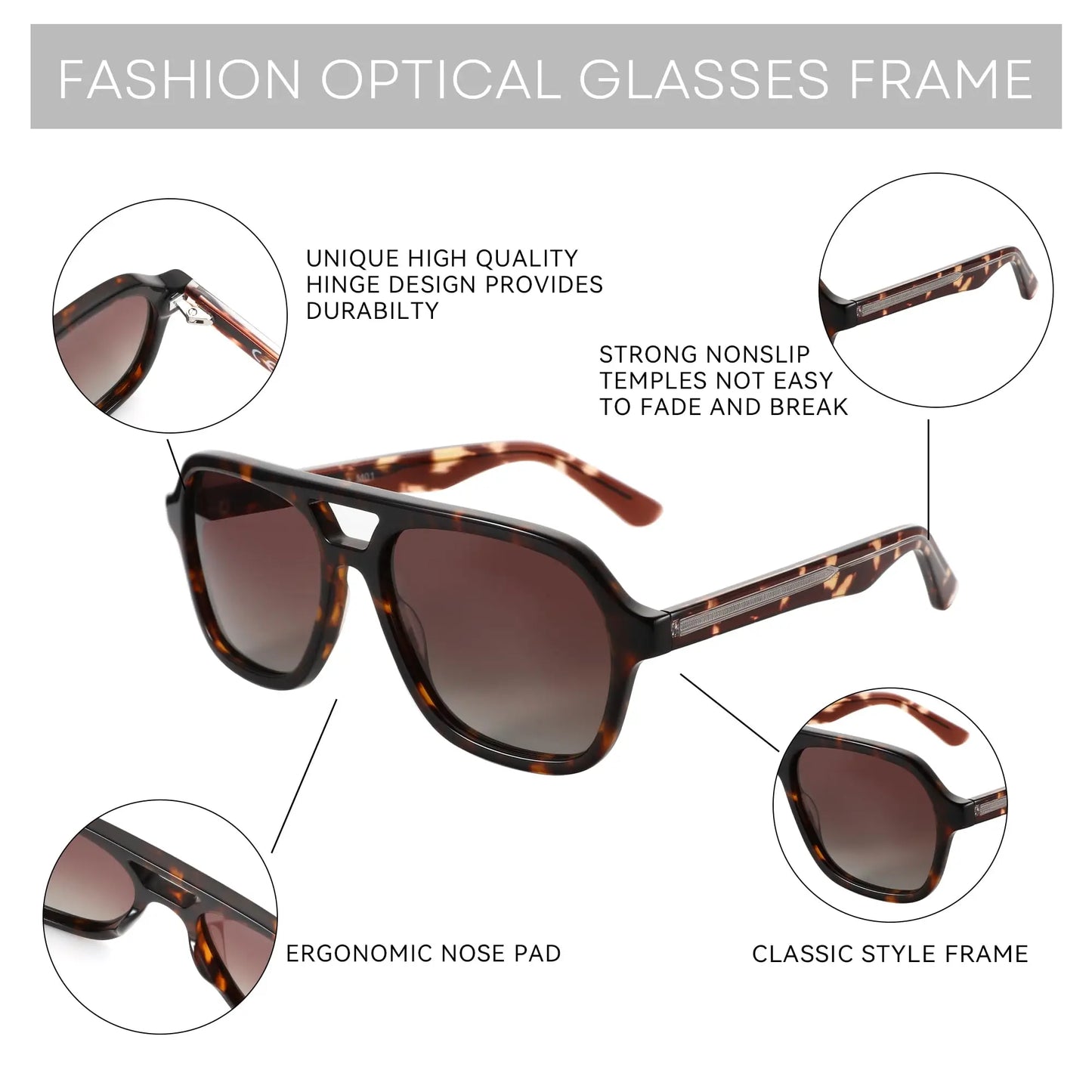 ZENOTTIC Retro Aviator Sunglasses for Men Polarized: Pilot Shades for Daily Life - UV400 Protection Square Sun Glasses