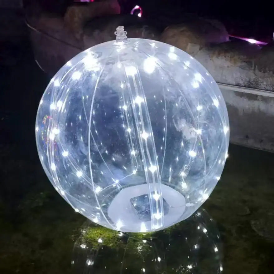 Solar LED Floating Pool Balls Inflatable Outdoor Decor Lights