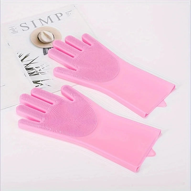 Silicone Pet Grooming Cleaning Gloves For Dogs And Cats