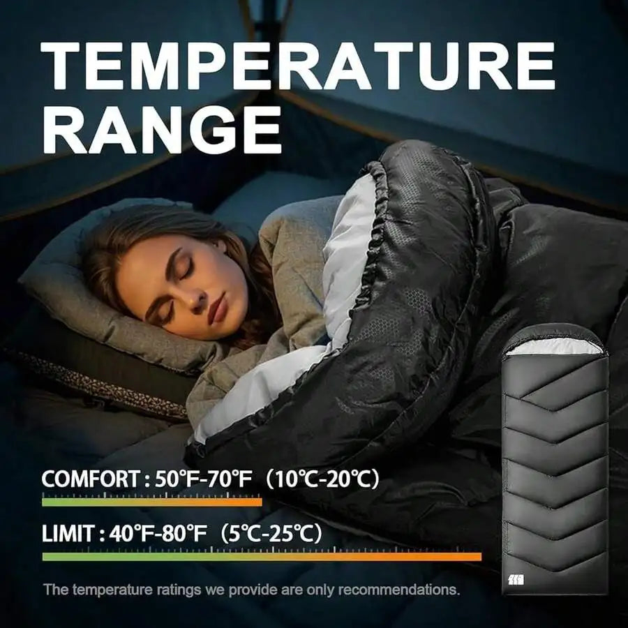Sleeping Bags For Adults Warm Weather, Waterproof, Lightweight BackpacFKing Camping 3 Seasons 3lb Sleeping Bag With Compression