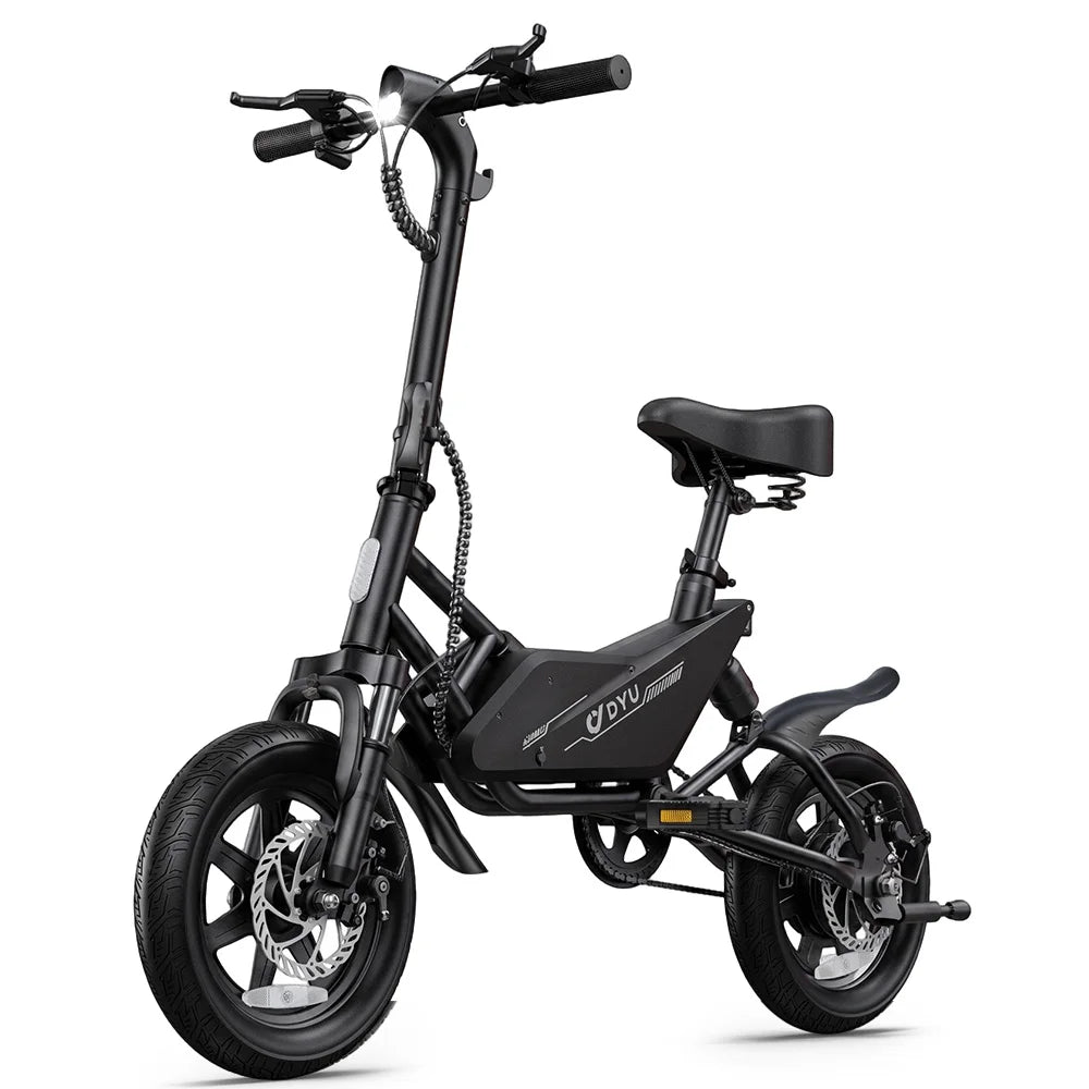 DYU X1 14” Folding Electric Bike Mini E-Bike 500W Peak 20MPH 280Wh Battery Compact City Commuter Electric Bicycle Style UL2849