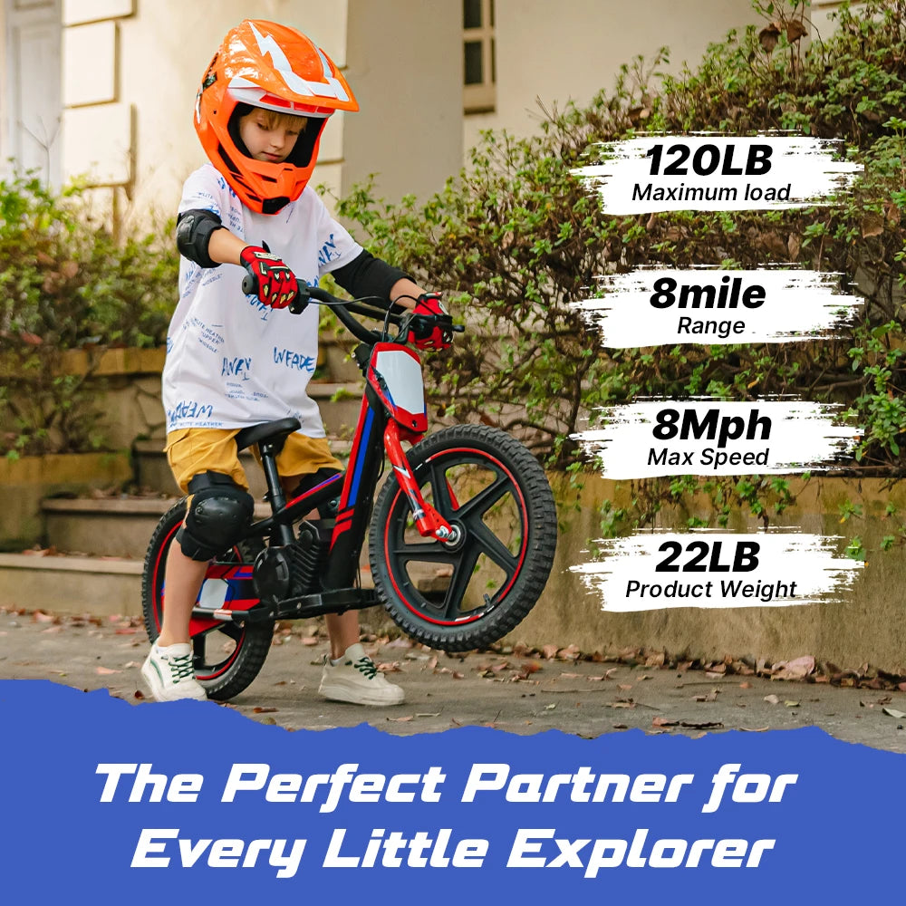 RFN Kids Electric Balance Bike – Motor, Multi Speed Mode, Off Road Electric Dirt Bike With Aluminum Frame ,Ebike for Ages 3+