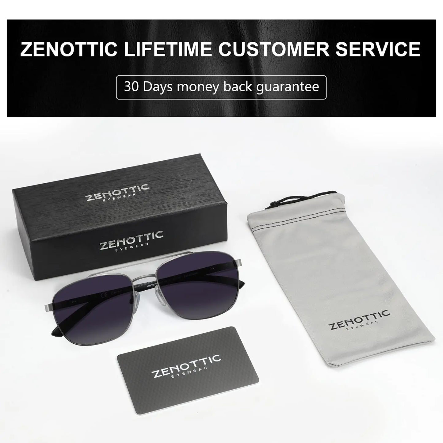 ZENOTTIC Polarized Sunglasses for Men Aviator Wood  100% UV Protection Fishing Driving Golf Sun glasses