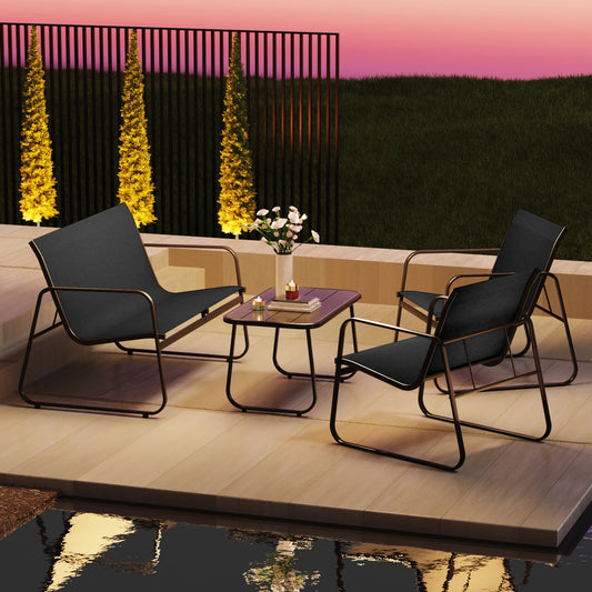 4-Piece Outdoor Patio All-Weather Bistro Set