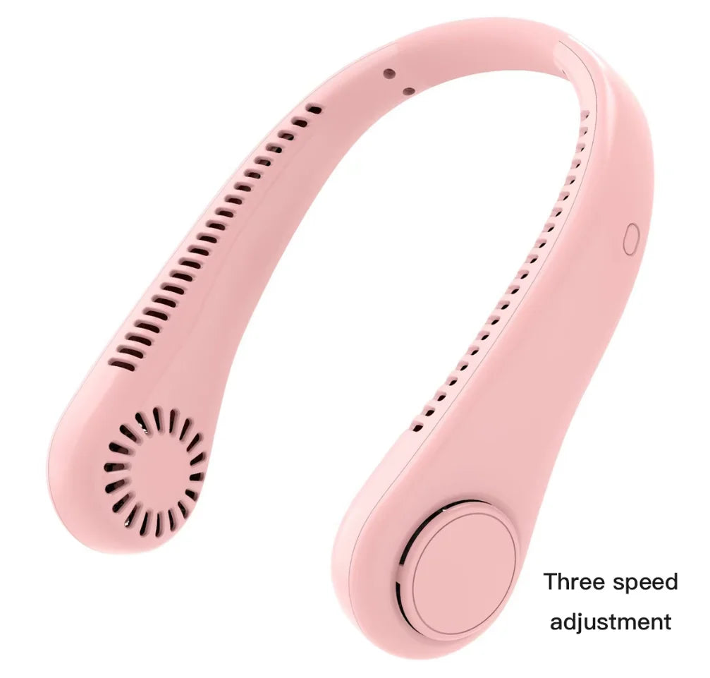 New Summer Portable Mini Hanging Neck Fan Bladeless Neckband Fan Digital Display Power Air Cooler USB Rechargeable Electric Fans