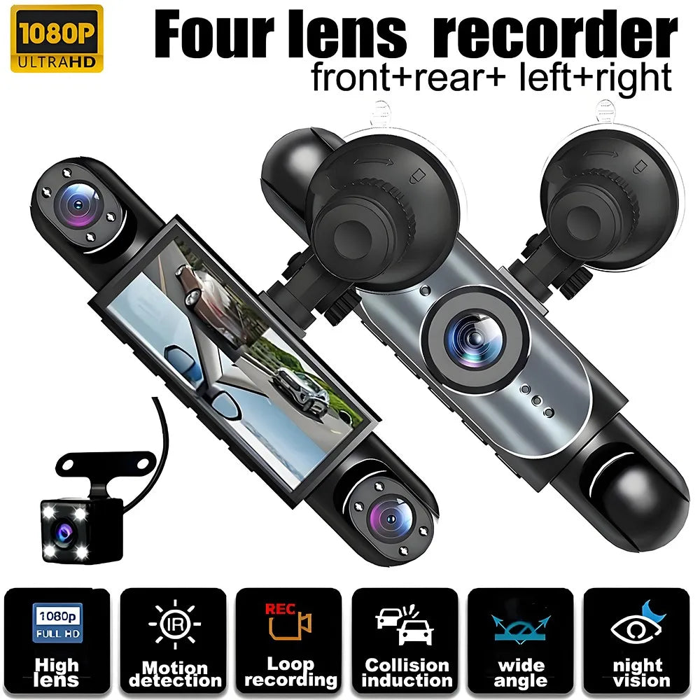 4 Channel Dashcam With Night Vision And Loop Recording