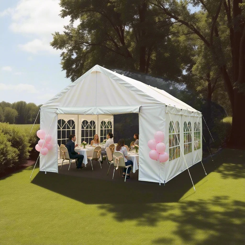 10'x20' Heavy Duty Waterproof Anti-UV Carport Car Canopy Outdoor Gazebo With Removable Sidewalls Commercial Party Tent for Wedding BBQ Outdoor Events