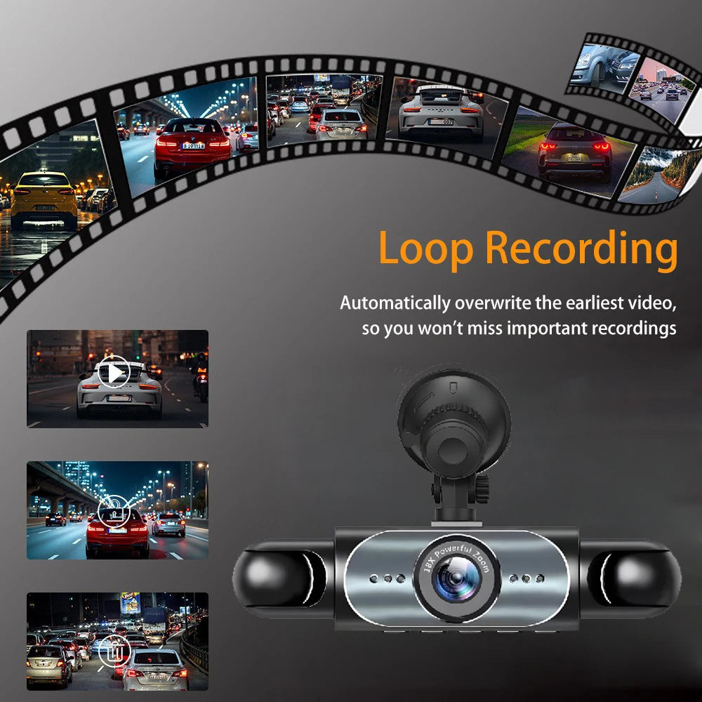 4 Channel Dashcam With Night Vision And Loop Recording