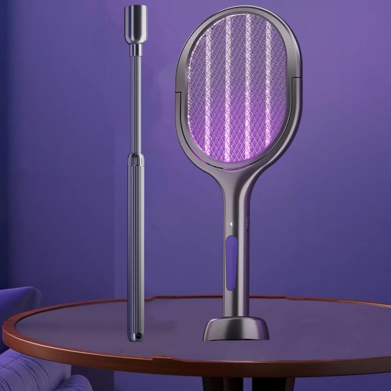 Portable Electric Mosquito Swatter With Extendable Rod And USB Rechargeable