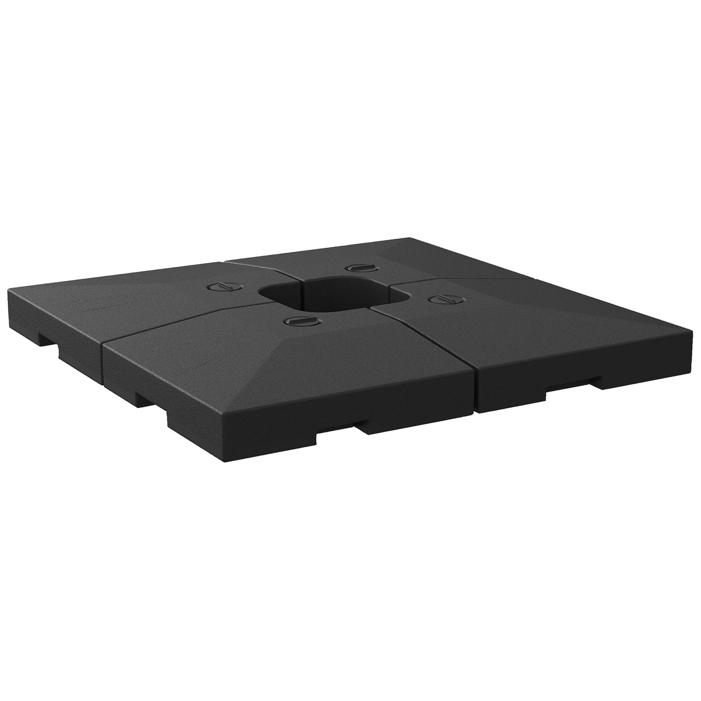 4 Pieces Cantilever Patio Umbrella Base, Outdoor Offset Umbrella Weights, 176 Lbs Capacity Water or 264 Lbs Capacity Sand Plates Set, Black
