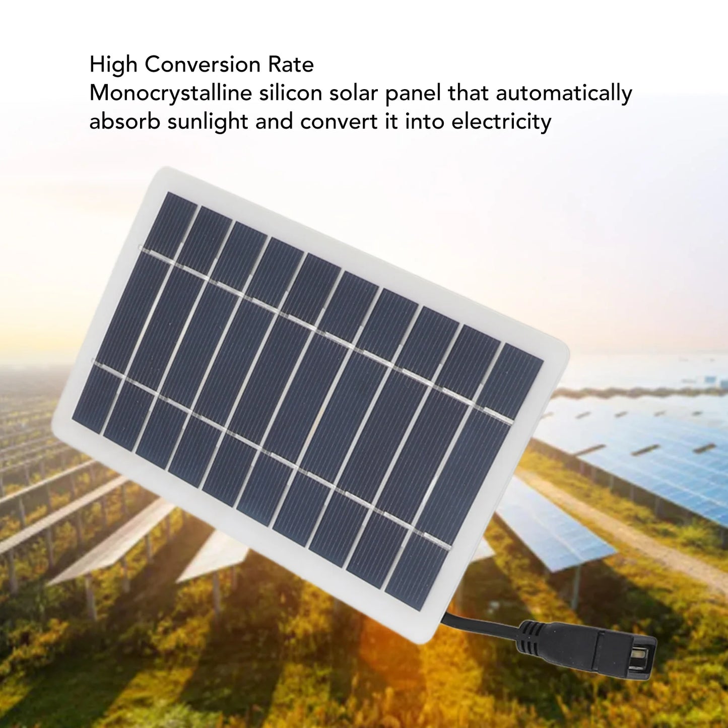 Solar Panel Powered Fan Quiet  Monocrystalline Silicon Portable Solar Vent  Friendly with Stand for Pet House