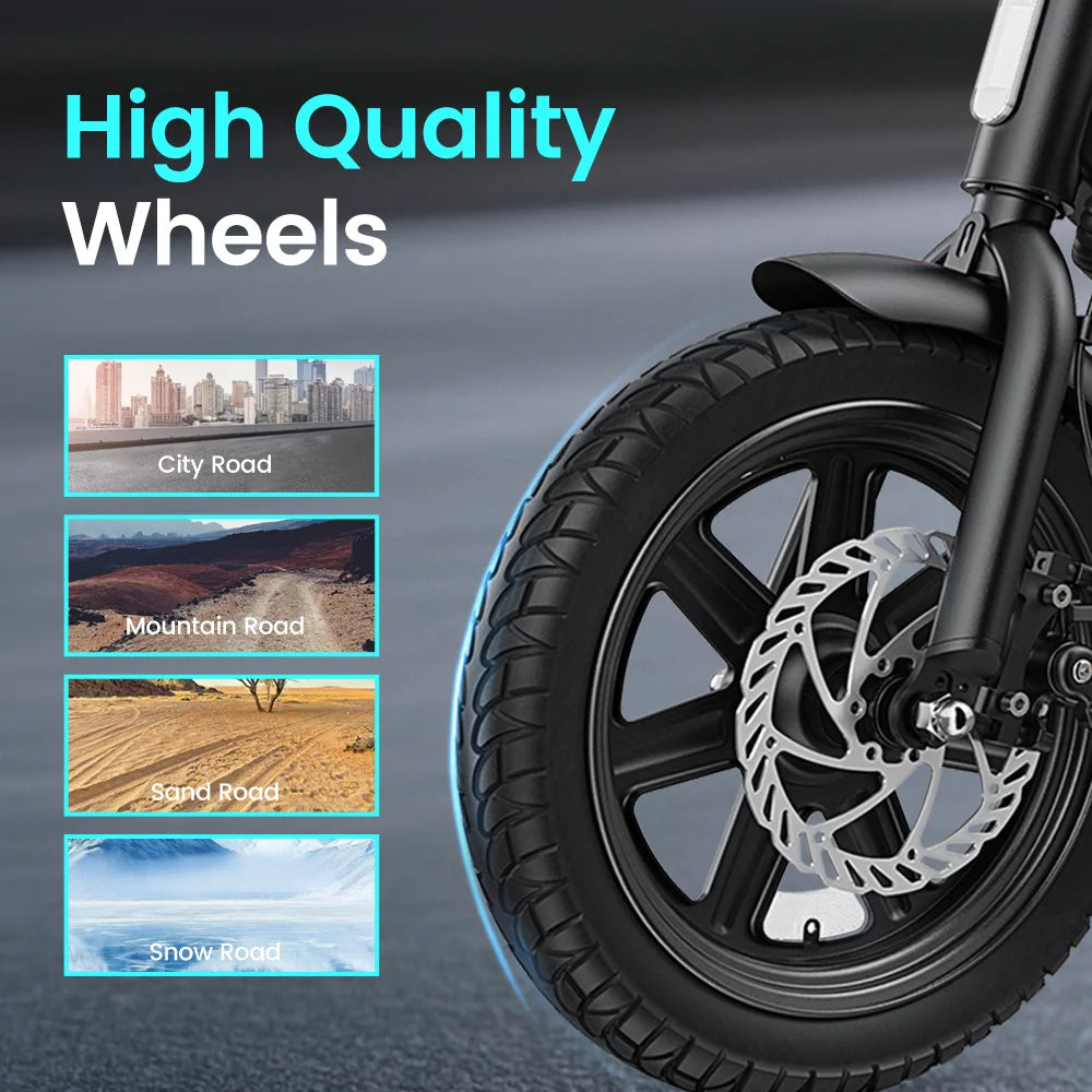 Electric Bike for Adults 14” Folding E-Bike 500W Peak electric bicycle 20MPH 36V 7.8AH Battery UL2849 City Commuter Bicycle