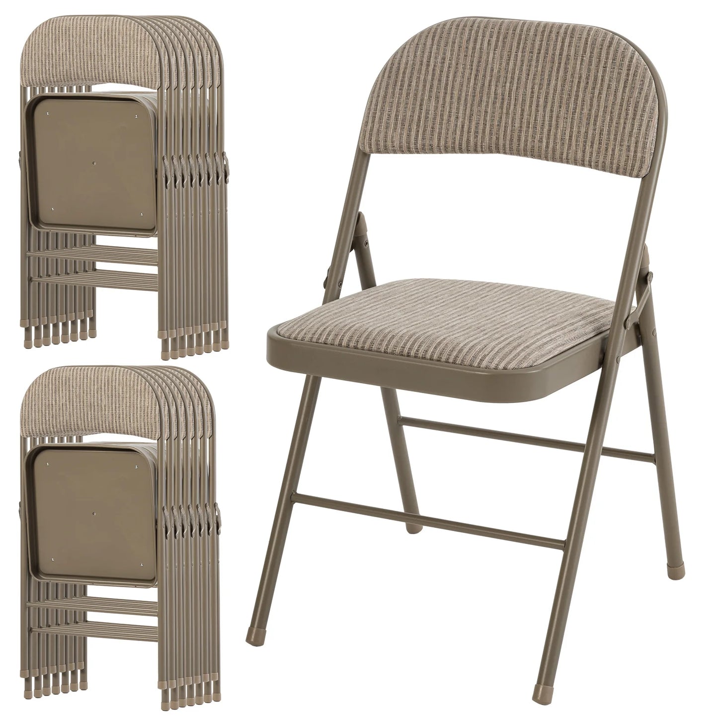 JHK 2 Pack Fabric Folding Office Chairs with Padded Cushion and Back Stackable Portable Chairs Set with Durable Steel Frame for Home Office