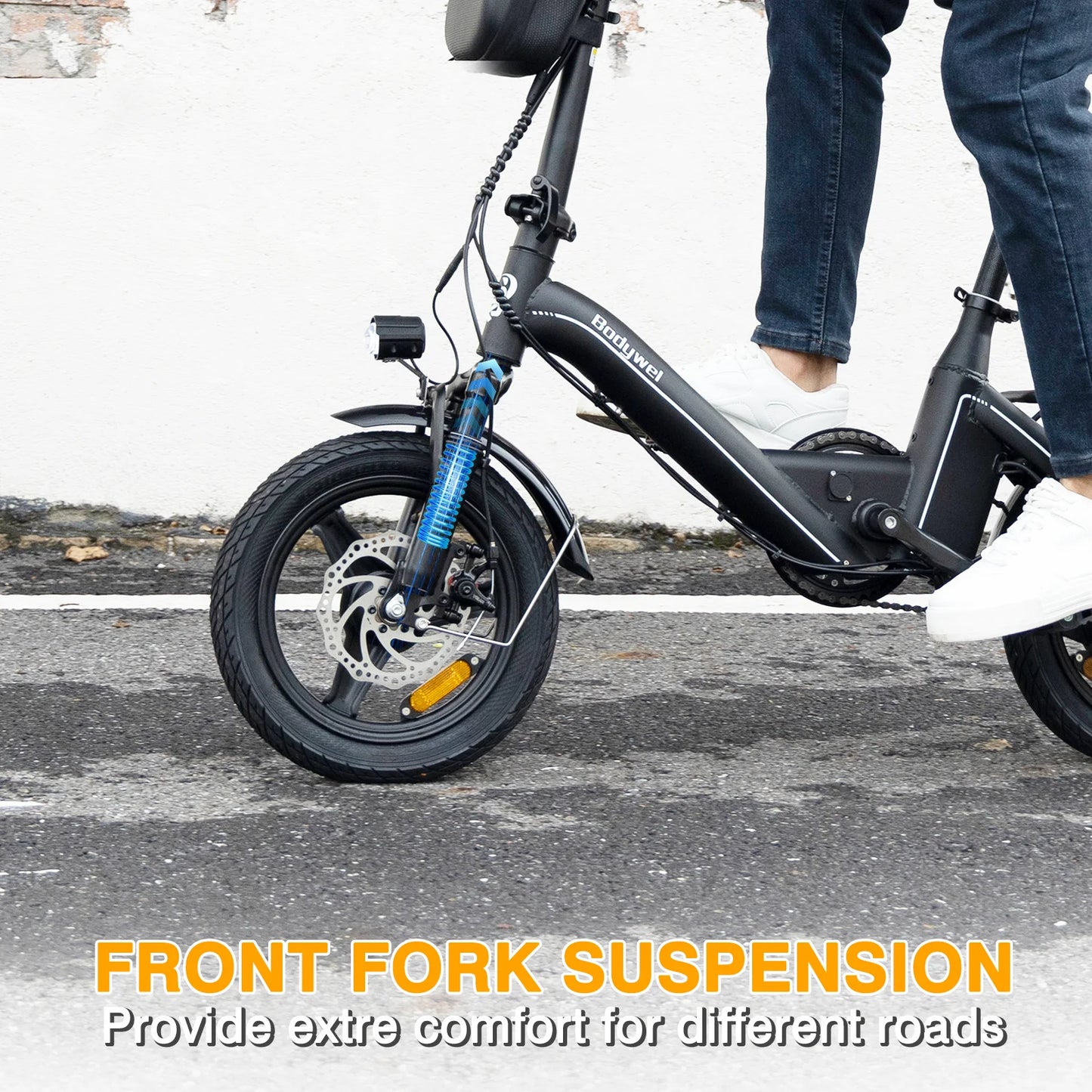 Folding Electric Bike 400W UL Certified, 36V 13Ah, 30 Mile Range, Compact Fold,Dual Disc Brakes, US Stock E bike Bodywel T16pro
