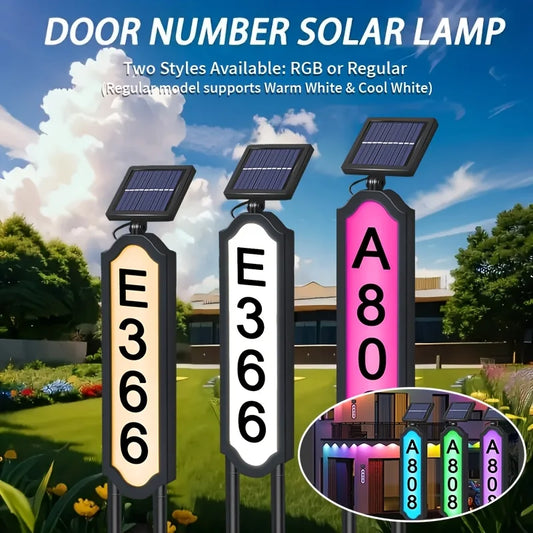 Solar Powered Door Number Light For Homes And Villas