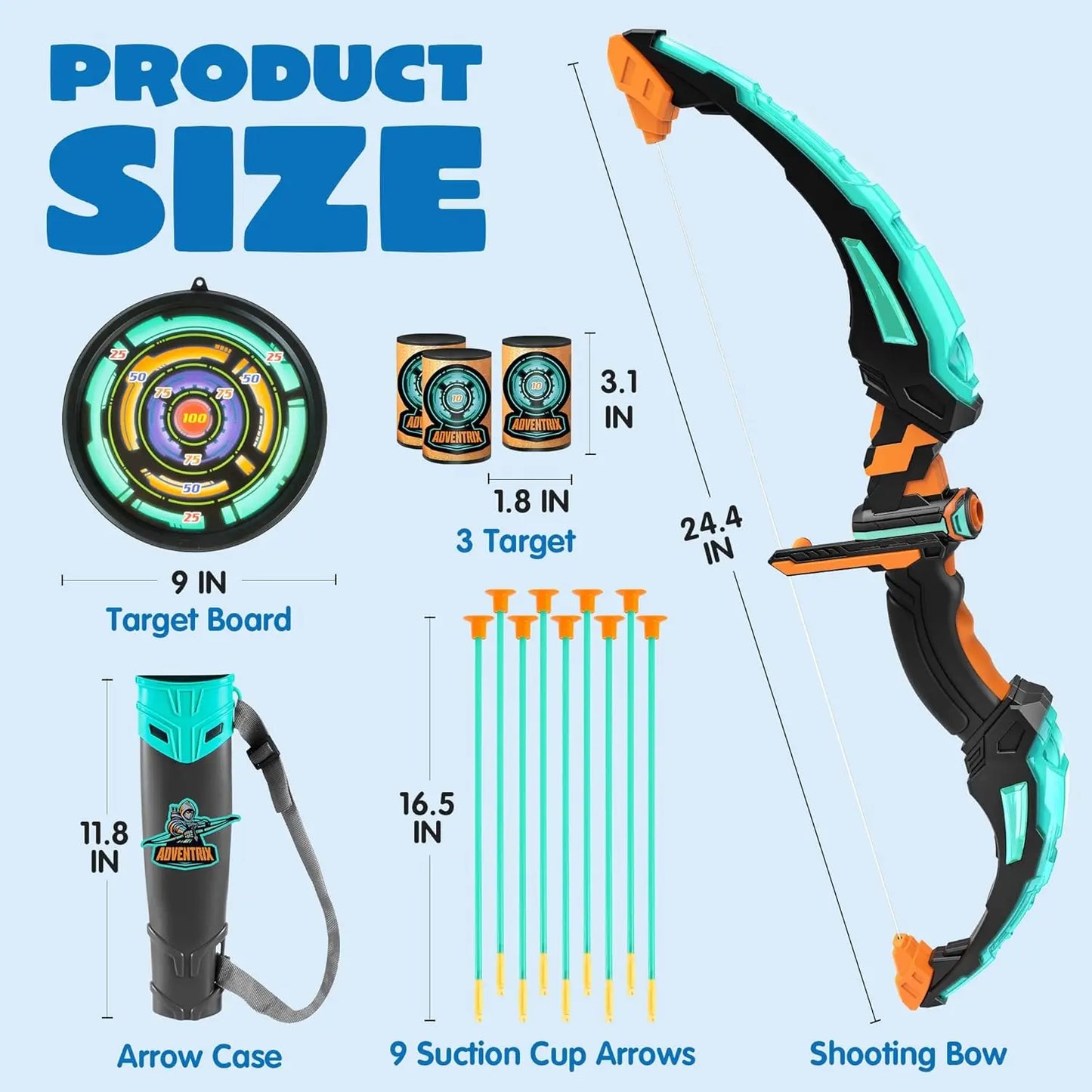 Joyfy LED Light Up Bow and Arrow Set for Kids Archery Toy