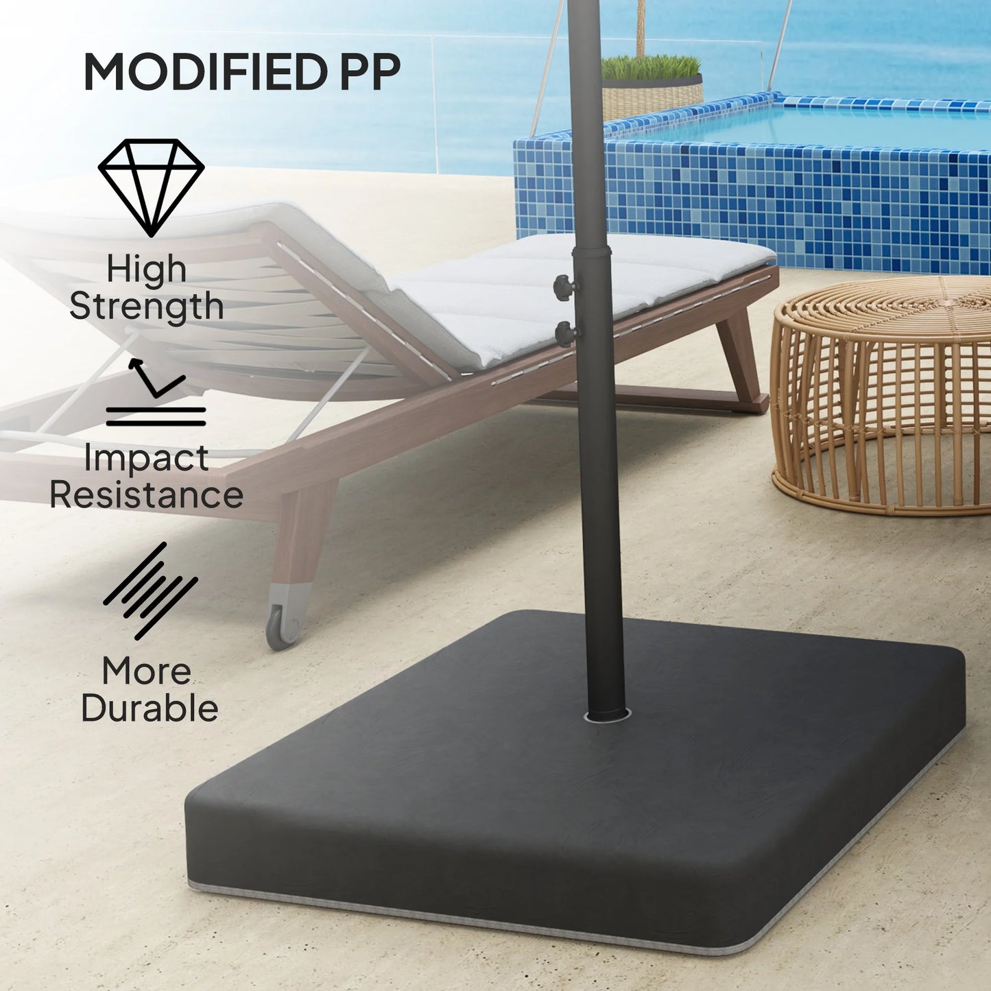 176 Lbs Offset Cantilever Umbrella Base Weight Set with Cover