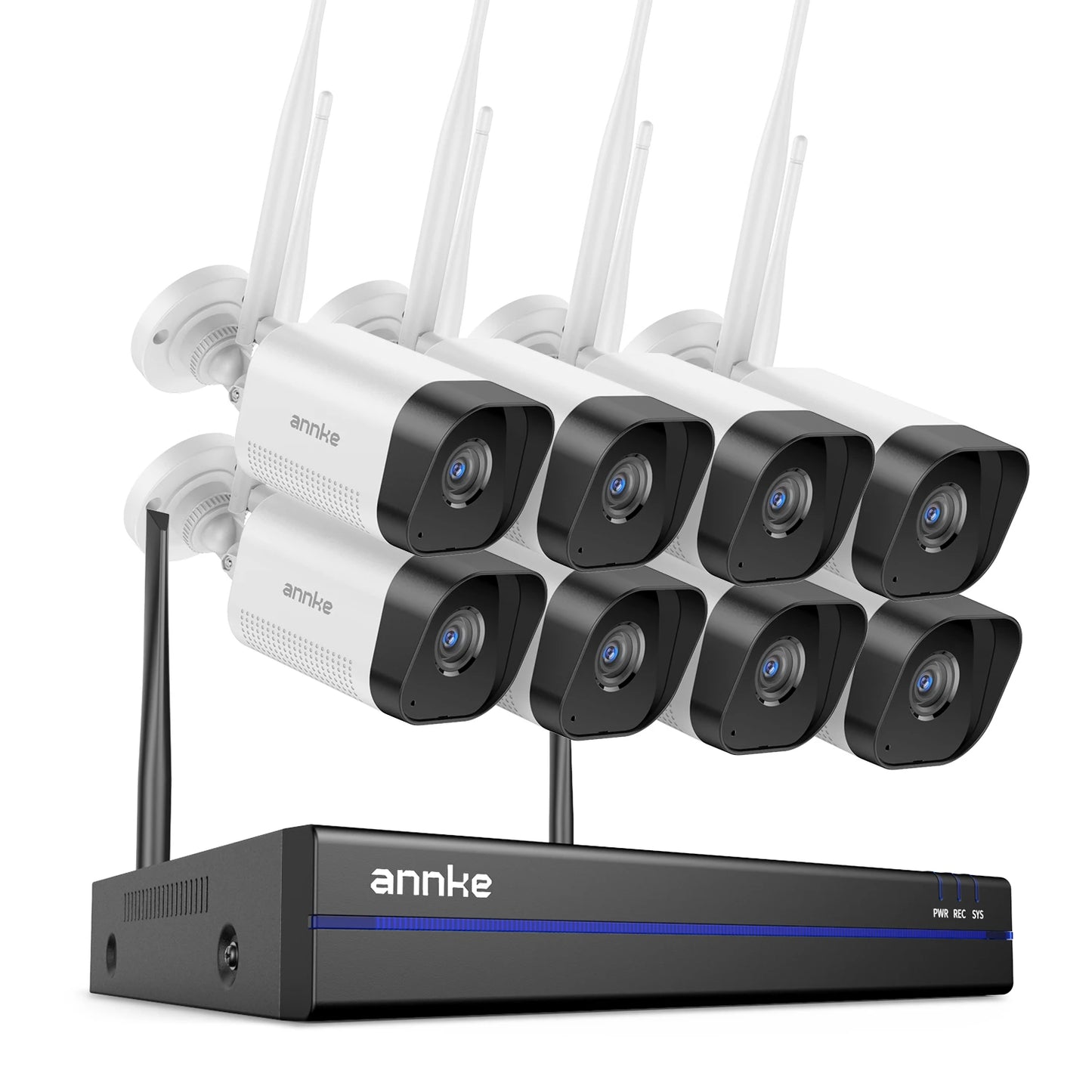 ANNKE Wireless Surveillance System With 5MP NVR And 3MP Cameras