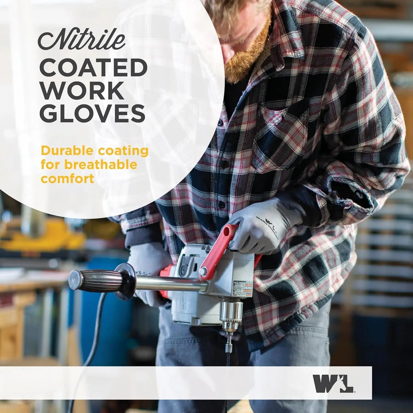 Nitrile Work Gloves with Enhanced Grip for Heavy Duty Tasks and All Day Comfort