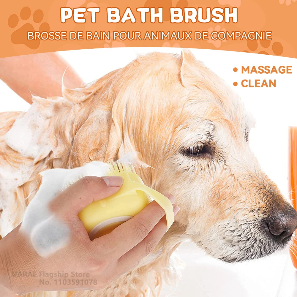 Silicone Pet Shampoo Dispenser Brush For Dogs And Cats