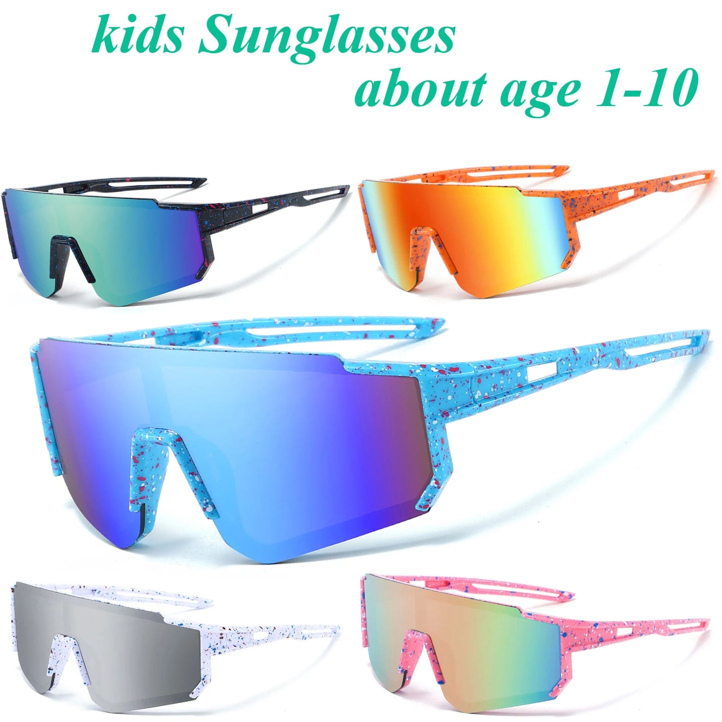 UV400 Baseball Sunglasses for Children Aged 3-12, Unisex Outdoor Sports and Cycling Glasses