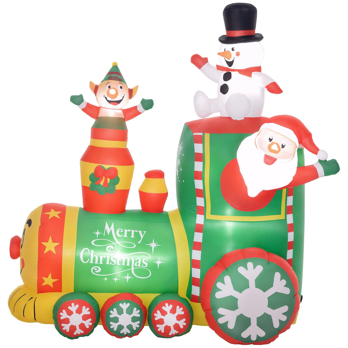 Outsunny Christmas Inflatable Train Decoration With Led Lights
