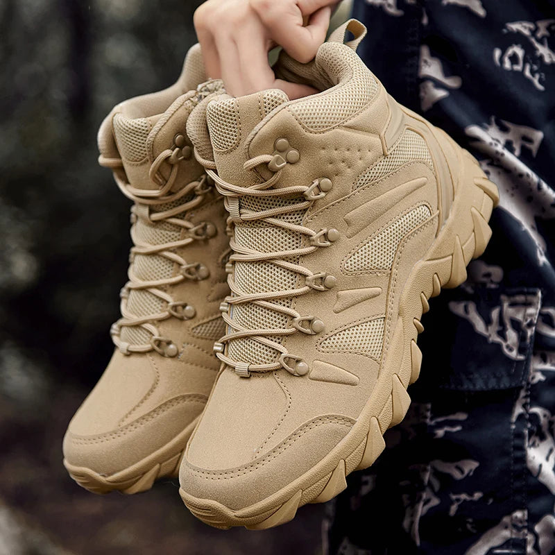 Men's casual tactical boots lightweight side zipper motorcycle boots outdoor fashion boots