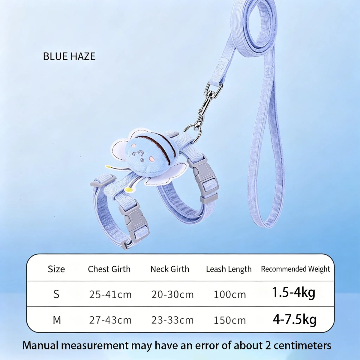 Cute Bee Animals Shape Pet Set Dog Cat Harnesses Soft Adjustable Outdoor Walking Anti-Lost Puppy Leash Supplies