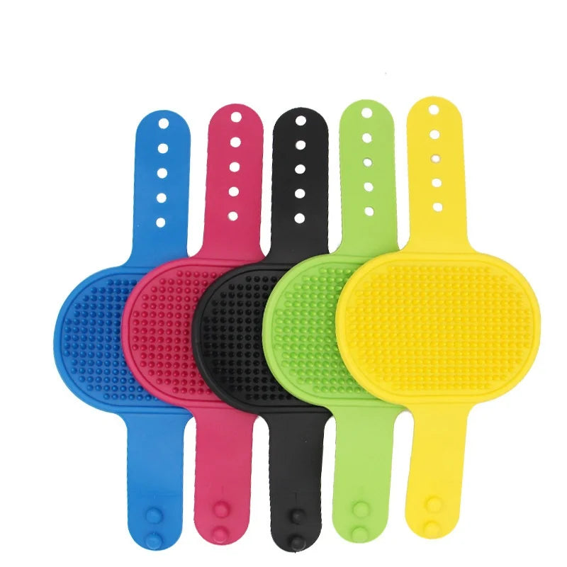 Soft Rubber Pet Bath Brush Grooming Massage Glove For Dogs
