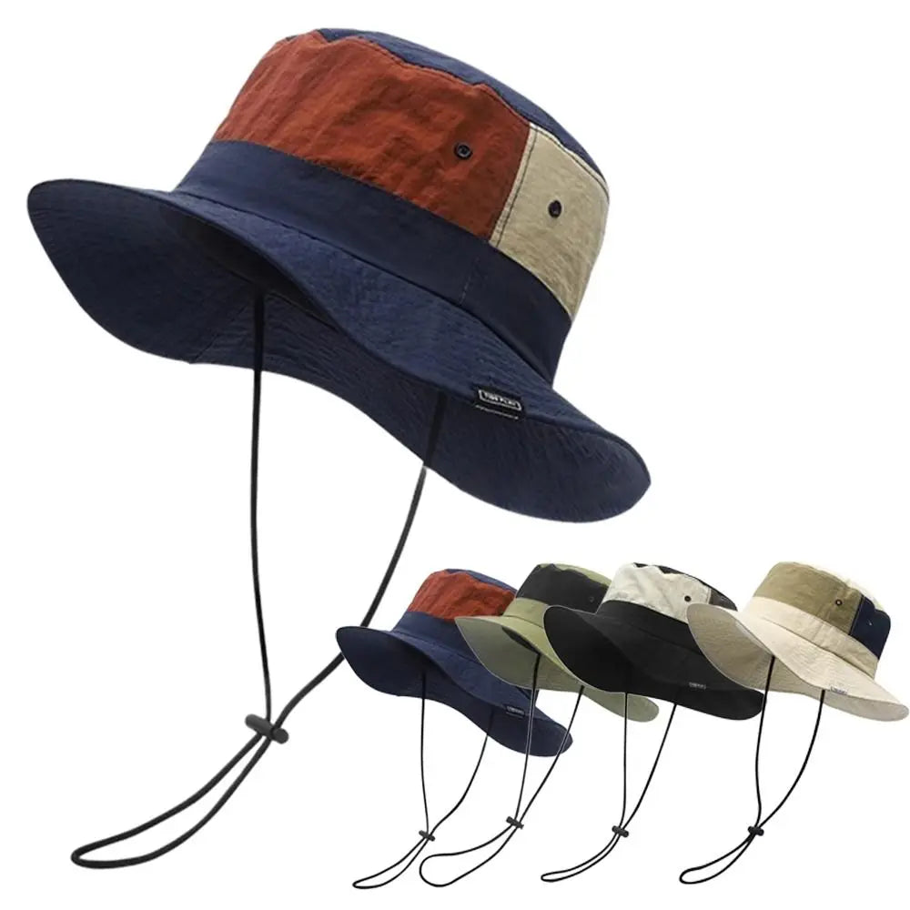 Sun Protection Wide Brim Bucket Hat Quick-dry Summer Man Women Anti-UV Caps Sun Protection Breathable Fisherman Hat Camping