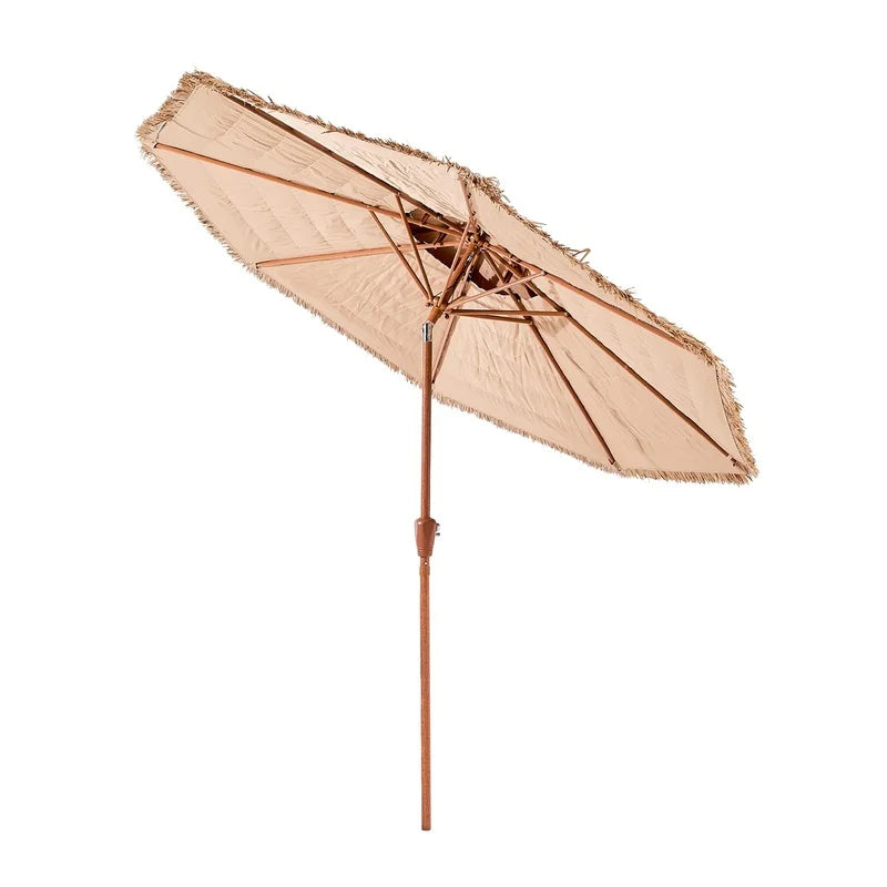 9 ft Tiki Thatched Patio Umbrella 2-Tier for Pool Beach