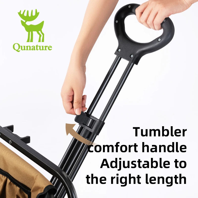 Qunature Local Shipping Outdoor Foldable Camping Cart Small Campsite Trailer for Picnic Camping Kid-Reclining Vending Travel 150L Hand-Push Camping Cart