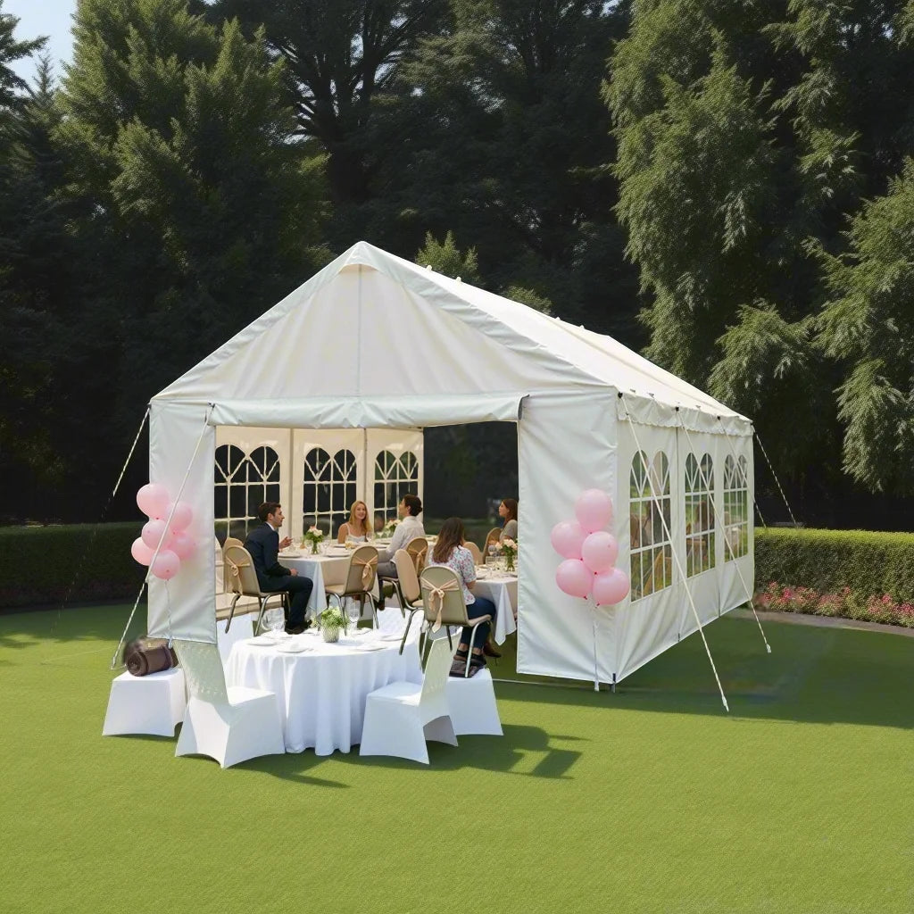10'x20' Heavy Duty Waterproof Anti-UV Carport Car Canopy Outdoor Gazebo With Removable Sidewalls Commercial Party Tent for Wedding BBQ Outdoor Events
